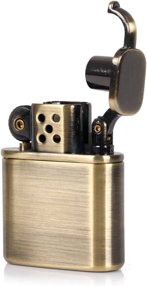 Antique Style Kerosene Brass Metal Lift Arm Windproof Lighter for Collection Decorative Gift (Bronzy)