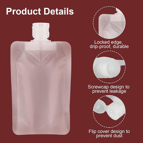 YASUOA 12 Pieces Travel Size Refillable Pouch - TSA Approved Squeeze Empty Stand Up Pouches for Toiletries, Leak Proof