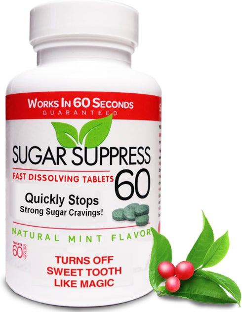 Sugar Suppress 60 Stops Cravings-Fast Dissolving Mint Tabs