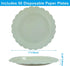Rierdge 50 7 Inch Pieces Green Paper Plates Disposable Dinner Plates - Elegant & Sturdy Disposable Plates for Parties