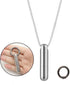 Extended Small Pill Case Necklace, Titanium Mini Pill Container with Chain, Waterproof Holder for Emergency Aspirin