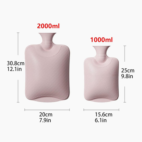 RLPPBMD Bag(Green,1000ml) Hot Water Bottle Water Filled Hot Water Bag Cute Plush Foot Warmer Hand Warmer Waist Hot