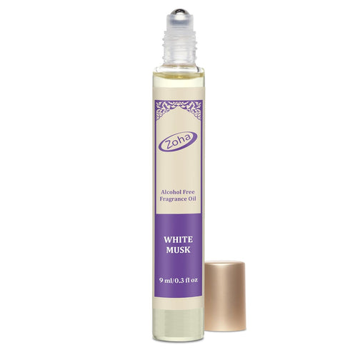 Zoha White Musk - Alcohol Free Perfume Oil Roll On for Women and Men, Natural Clean Travel Size, 9ml