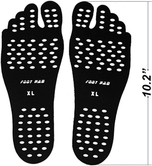 Beach Foot Pads, Barefoot Adhesive Invisible Shoes Stick on Foot Pad Stickers, Anti-Slip Waterproof, 6 Pack