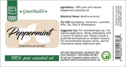 Peppermint Essential Oil, 4 fl oz, 100% Pure Essential Oil, GreenHealth