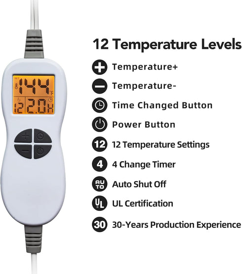 RUQIJI 26" 35" Technology&12 Settings, x Neck&Shoulder&Back Heating Pad with Fast-Heating Temperature Pain Relief