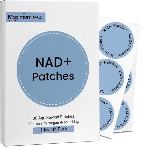 Juebingy NAD+ Patches for Women & Men with Nicotinamide and Resveratrol-30 Patches, Premium