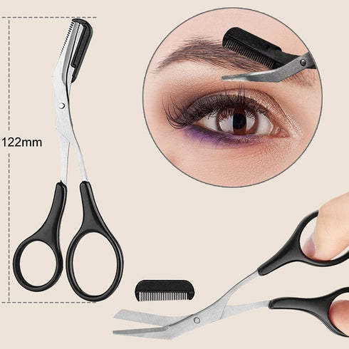 KINGMAS Eyebrow Razor | 9 in 1 Eyebrow Kit | Face Razors, Facial Trimmer, Grooming Scissors, Tweezers for Women