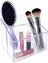 Isaac Jacobs Clear Acrylic 3-Compartment Organizer, Remote Holder & Multi-Functional Makeup, Brush, Pen & Pencil Storage Solution, for The Home, Bathroom, Office, Child’s Desk (3-Section, Clear) by Isaac Jacobs