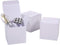 Quotidian White Foldable Small Vintage Gift Boxes - 2" x 2" Pearlescent Paper Glitter with Lids, Pack of 20