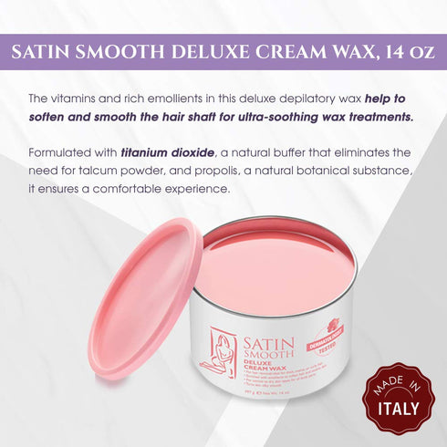 Satin Smooth Deluxe Cream Hair Removal Wax, 14oz