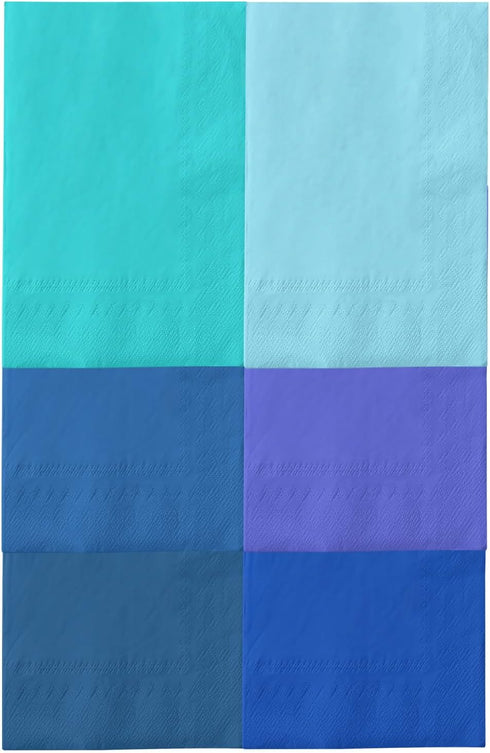 qiqee Blue Paper Napkins 13 * 16inch, 120 Count Disposable Guest Paper Hand Towels for Wedding, Dinner, Birthday Party