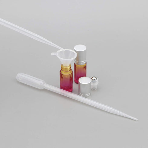 JIUWU 10pcs Yellow-Rose Gradient Glass Roller-on Bottles, 5ml with Stainless Steel Balls