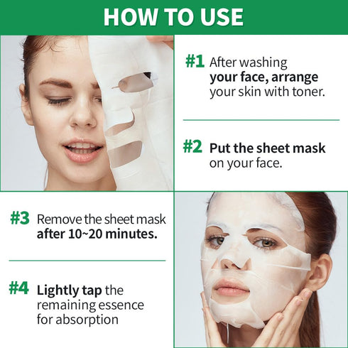 EUNYUL Daily Care Facial Sheet Mask Pack (12 types) - Vegan Korean Skincare for Hydrating and Nourishing