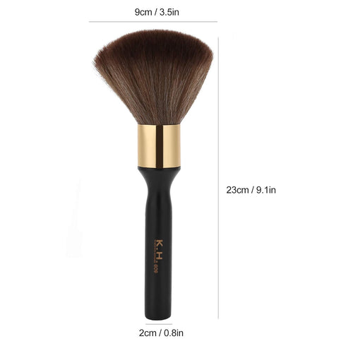 Professional Barber Neck Hair Duster Brush, Ultra Soft Gentle Fiber with Wooden Handle, Large Hair Cutting Brush, Black