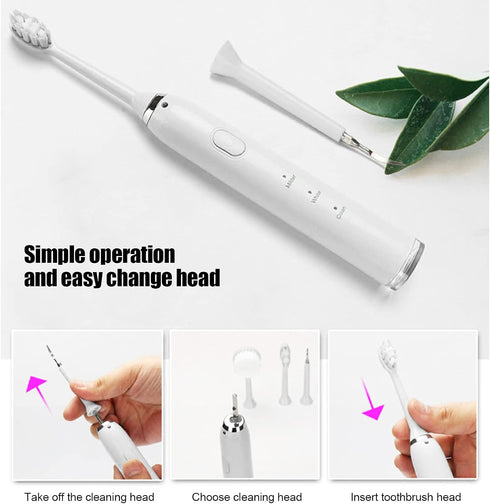 Multi-Functional Electric Toothbrush, Oral Irrigator with Face Brush, Mouth Mirror, Ultrasonic Teeth Cleaning Device,