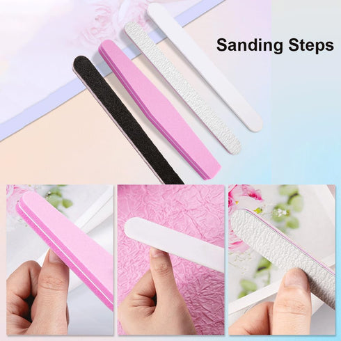 Nail Care Tool Kit, Manicure Tools with Buffers, Files, Clippers, Cuticle Fork, and Polishing Stick