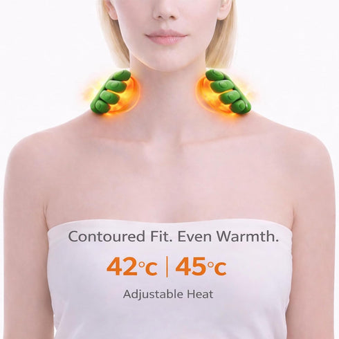 Heated Neck and Shoulder Massager with Finger-Like Kneading Nodes, Deep Tissue Massage for Shoulder & Back Muscle