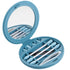 Strogem Reusable Cotton Swabs with Mirror - Makeup Application and Cleaning, Portable Washable Silicone Q-Tip (Blue)