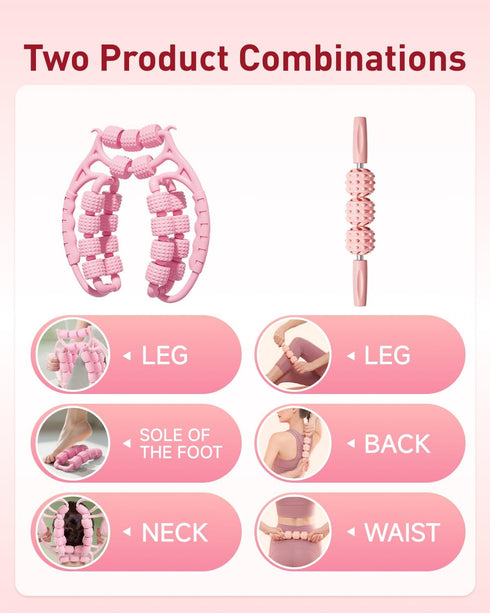 Legs,21 Clamp+3 Massage Roller for Wheel Circular Leg Wheel Massage Roller Stick Lymphatic Massage for Relieve Soreness