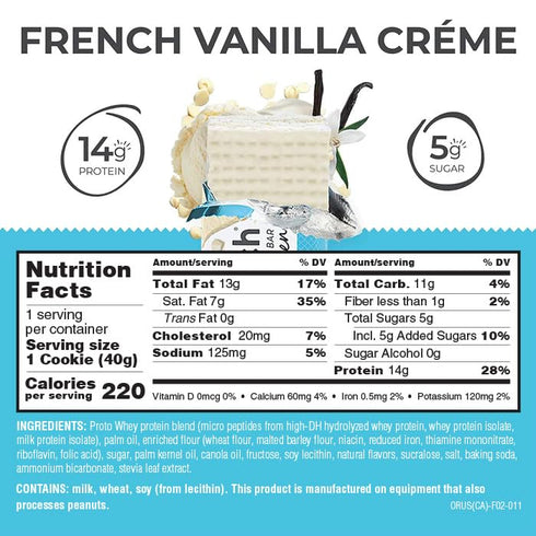 Power Crunch Protein Wafer Bars: High Protein Snacks with Delicious Taste, French Vanilla Creme, 1.4 Ounce (12 Count)