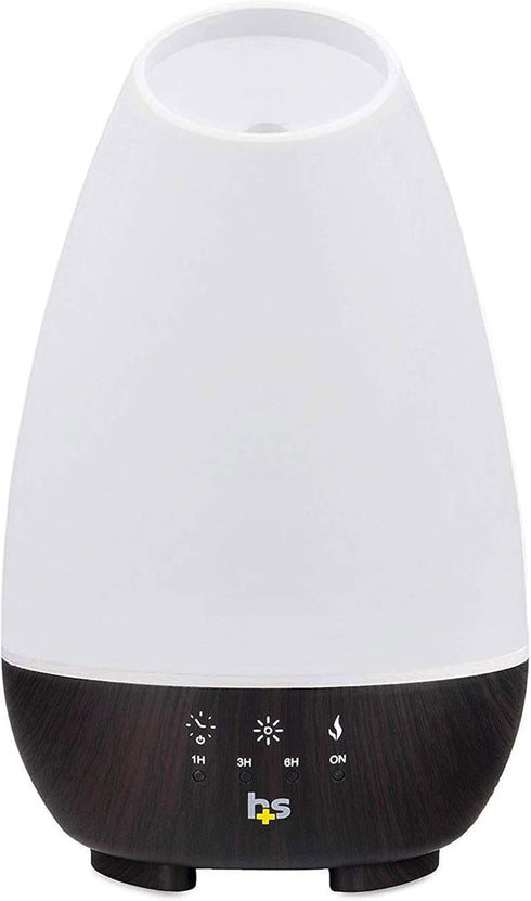 HealthSmart Essential Oil Diffuser, 500ML Tank, Cool Mist Humidifier, Aromatherapy, 7 LED Light Colors, White