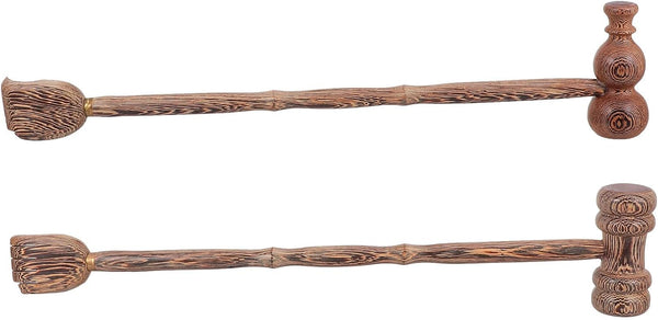 ZUNOXAZ 2pcs Dual-use Wood Massage Hammer Stick and Double-Head Back Scraper, Ergonomic Body