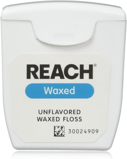 REACH Unflavored Waxed Dental Floss, 55 Yards
