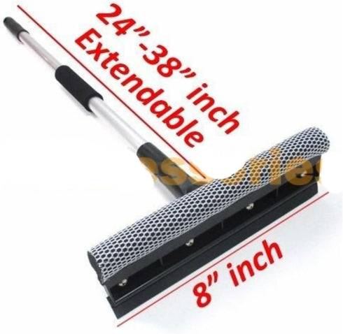 Unknown 24 38" inch - Extendable Rubber Window Cleaning Squeegee & Sponge for Windshield