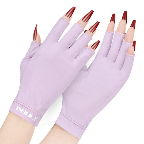 NXJ INFILILA UV Gloves for Nails - Professional Fingerless Gloves for Gel Manicure with UPF 99+ Protection