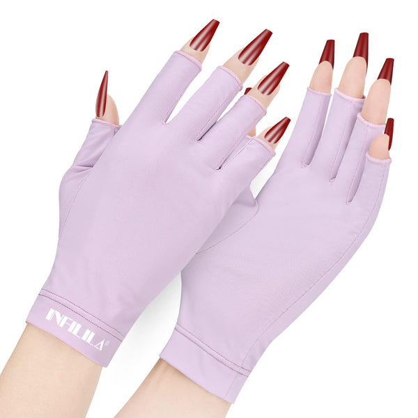 NXJ INFILILA UV Gloves for Nails - Professional Fingerless Gloves for Gel Manicure with UPF 99+ Protection