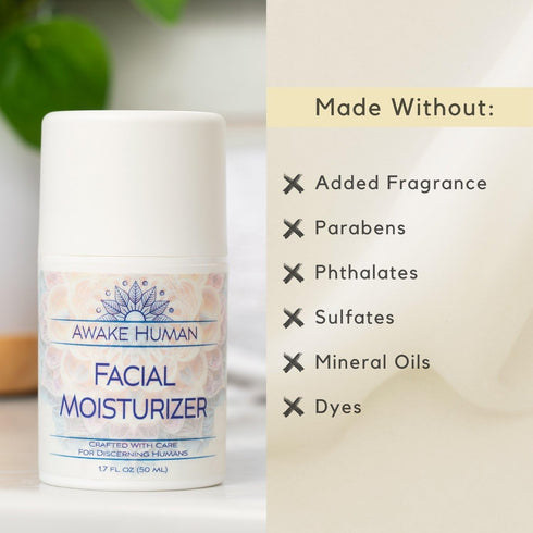 Natural Face Moisturizer for Dry Sensitive Skin - Organic Aloe & Green Tea Cream