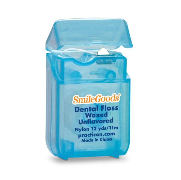 SmileGoods Waxed Dental Floss, Unflavored, 12 yds, Bulk Pack of 72