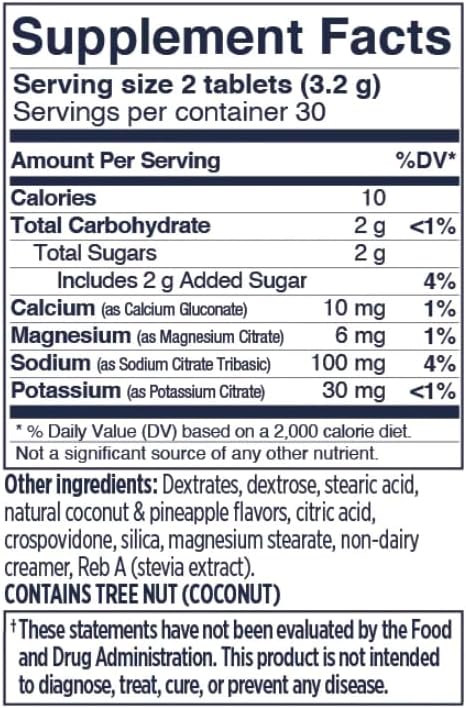SaltStick Electrolyte FastChews, Chewable Tablets, 120 Count, Coconut Pineapple, Sports Nutrition, Hydration Tablets