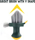 4-in-1 Grout Brush with Squeegee, Heavy-Duty Scrub Brushes for Bathroom & Kitchen Cleaning, Green