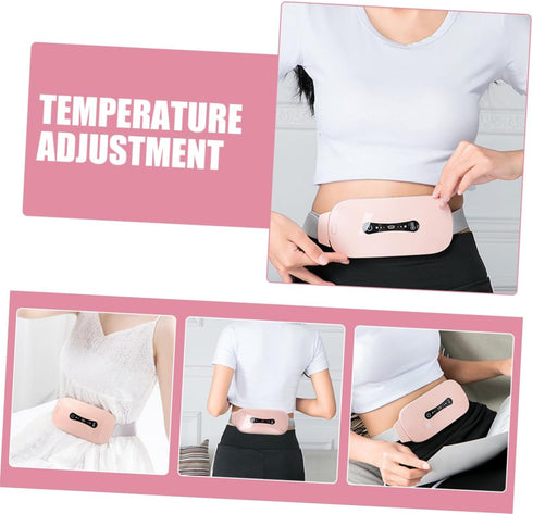 SHERCHPRY Menstrual Heating Pad with Massage Function Cordless Heated Waist Belt for Cramps Relief Portable Pad