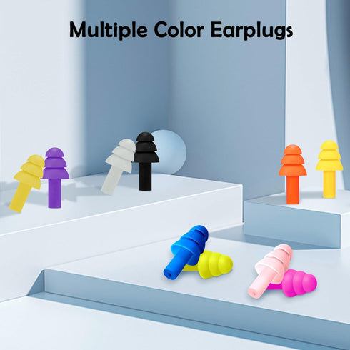 100 Pairs Ear Plugs for Sleeping, Reusable Silicone Sound Blocking Earplugs, Waterproof Noise Reduction for Shooting