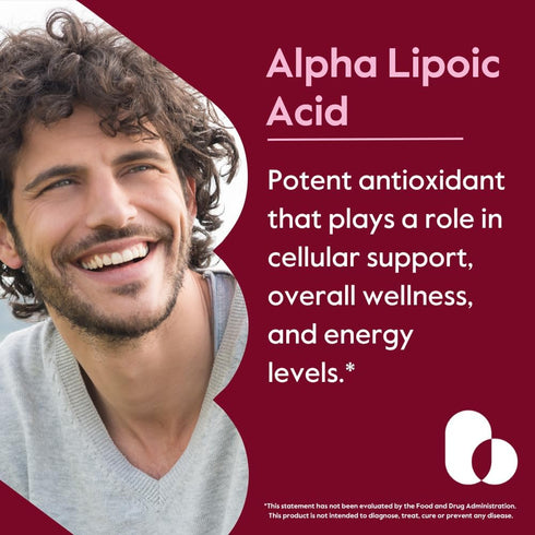 Alpha Lipoic Acid 600mg per Capsule with Biotin, 120 Vegetarian Capsules, No Fillers