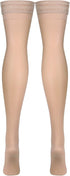 Truform Women's Thigh High Compression Stockings, 15-20 mmHg, 20 Denier, Large, Nude