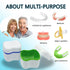 Denture Cup Kit, 2 Denture Cases with 2 Denture Toothbrushes & 2 Portable Toothbrush Boxes for Travel