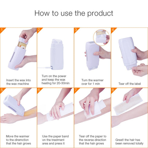 Portable Wax Warmer for Hair Removal, Electric Roll On Wax Heater Home Depilatory Waxing Kit for Women and Men by