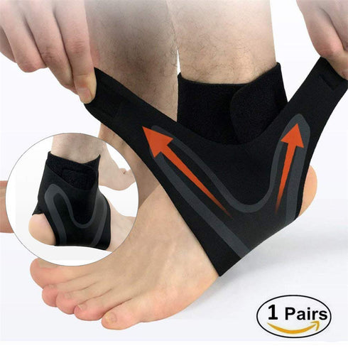 Ankle Support Brace, Adjustable Ankle Strain Protector Strap, Compression Wrap Stabilizer for Basketball Sport Injuries