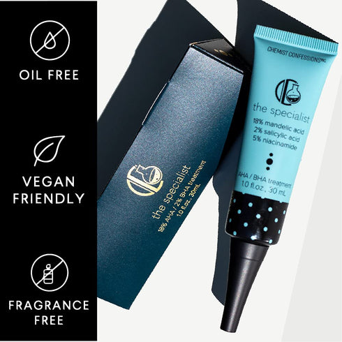 The Specialist Blackhead Exfoliation Scrub & Mask by Chemist Confessions - 1 Fl oz, 18% Mandelic Acid, 2% Salicylic
