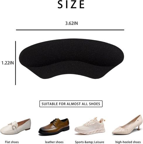 Heel Grips Liner Cushions Inserts for Loose Shoes Self-Adhesive Soft Heel Cushion Pads for Heel Pain Relief Bunion Callus Prevent Heel Slip and Blister