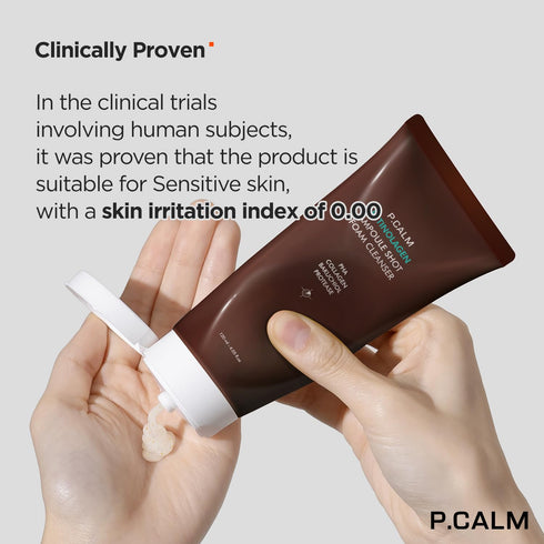 P.CALM Retinolagen Ampoule Shot Foam Cleanser, 120ml | Vegan Facial Wash with Retinol and Collagen for Sensitive Skin