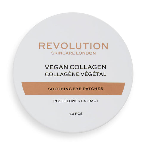 Revolution Skincare Rose Gold Vegan Collagen Soothing Undereye Patches, Contains Rose Flower Extract, Includes 30 Pairs of Patches, Cruelty Free