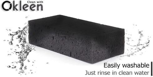 Big Sponge - Made in Europe, 3 Pack Black, Extra Large Odorless Commercial Sponge for All Purpose Cleaning