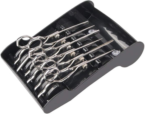 Professional Salon Scissors Holder Racks - Organizer Storage Tray for 6 Scissors, Black