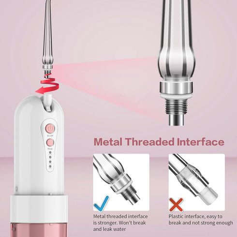 Water Dental Flosser Teeth Pick, Portable Rechargeable Oral Irrigator with 4 Modes & 5 Jet Tips, IPX7 Waterproof