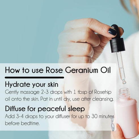 Rose Geranium Essential Oil, 100% Essential Oil - 4 fl oz - GreenHealth